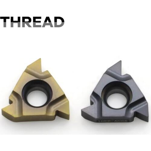 DOCOROM 10pcs 16ER AG60 AG55 carbide blade lathe internal thread turning tool 0.5-3.0 pitch