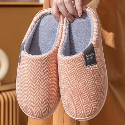 Home Slippers Indoor Women Slippers Fashion Shoes Woman Non-Slip Soft Slippers For Women Warm Plush Ladies Shoes Couple Footwear