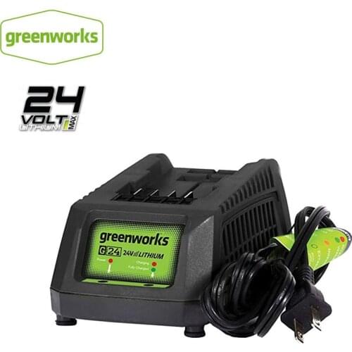 Greenworks 29862 G24 Mower Battery Charger 24 V Rubber Feet Wall Mounted Installation Design Full Stop Free Return