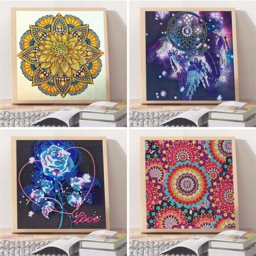 HUACAN 5D DIY Special Shaped Diamond Painting Embroidery Mandala Flower Diamond Mosaic Animal Rhinestone Cross Stitch Gift