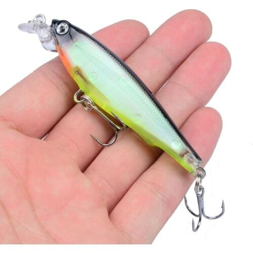 5 Colors 7.5g/8cm Artificial ABS Plastic Hard Bait 6# With Barbed Double Hook Internal Laser Bionic Bait 3D Eyes Fishing Lures