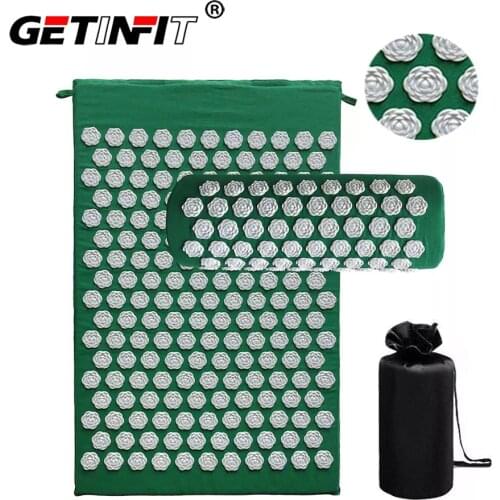 Getinfit Lotus Spike Yoga Mat Acupressure Mat Pillow Cusion Acupuncture Mats Carpet Relief Back Pain Body