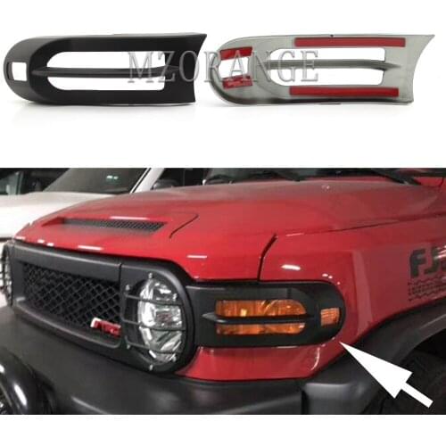 Fog light cover headlight grille For Toyota Fj Cruiser 2007-2020 Black ABS Front Fog Light Bumper Trim Car Styling Accessories