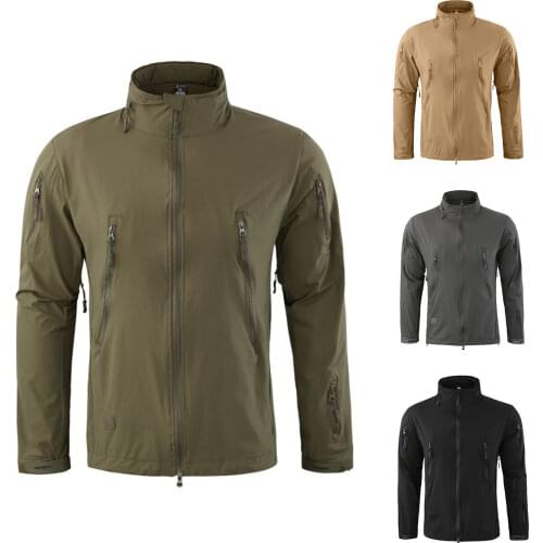 Mens Detachable Hood Coat Solid Color Long Sleeve High Collar Jacket Waterproof with Zipper and Pocket Pizex Jacket for Fishing