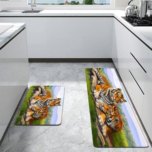 Leopard Tiger Lion Kitchen Mat Non-slip Entrance Door Carpet Living Room 40x120 Home Rugs Childrens Mats Modern Decor Doormat