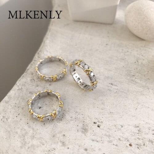 MLKENLY CZ Crystal Rings for Women Wedding Engagement Ring Band Ladies Accessories Stone Jewelry