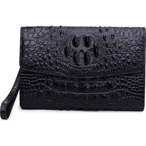 Crocodile Pattern Men genuine leather wallet men clutch bag Card Holder wallet male mobile phone bag men leather business wallet