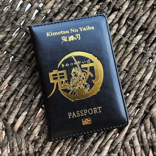 Anime Demon Slayer Kimetsu No Yaiba Passport Cover Japanese Cosplay Accessories Passport Holder