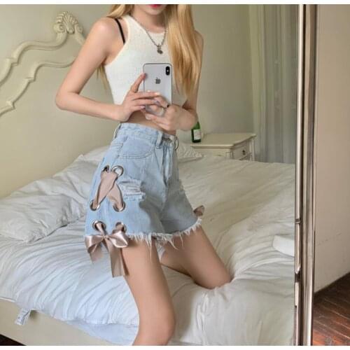 Korean Sexy Style Jeans Shorts for Women 2021 Fashion Trend Club Party Clothes Sweet Ladies High Waisted Booty Shorts Streetwear