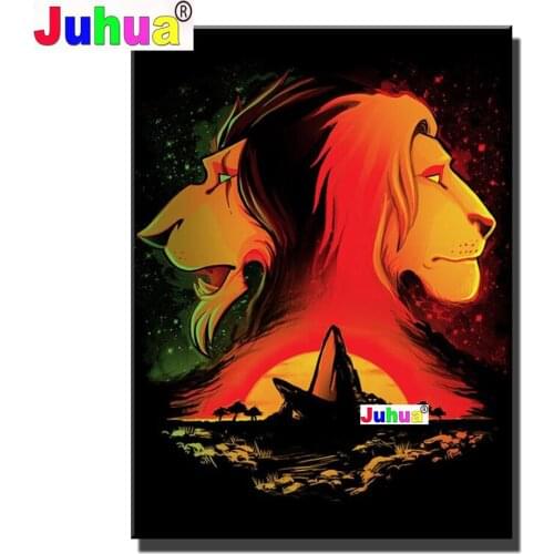 Full Square/Round Diamond Painting Children Cartoon Comic Lion King Big Lion Forest King 5d Diamond Embroidered Cross Stitch