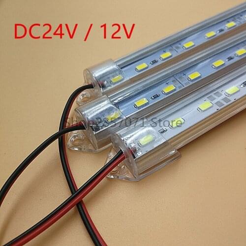10pcs DC12V 24V 50cm Factory Wholesale SMD 5730 5630 LED Hard Rigid Strip Bar Light Aluminium shell +pc cover LED Bar Light 5730