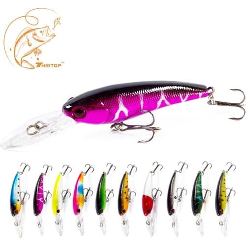 Thritop New Design TP018 Hard Bait Tremble Hook Artificial Bait Fishing 9cm 8g 10 Colors Good Quality Fishing Lure Minnow Bait