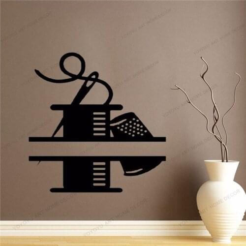 Thread needle add name vinyl Decal, Die Cut Vinyl, Car Decal Sticker, decorating sewing Bumper Sticker, Truck yw-679