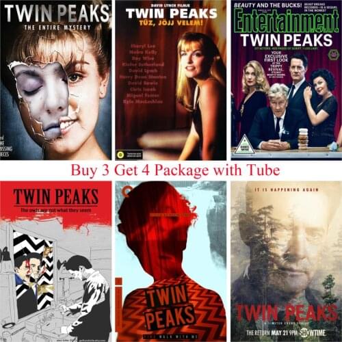 TWIN PEAKS Posters Movie Wall Stickers White Coated Paper Prints Clear Image Home Decoration for Livingroom Bedroom Bar