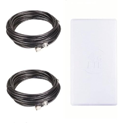 4G LTE MIMO outdoor antenna 24dbi LTE dual polarization panel antenna N Female male connector 10M cable for 3G 4G router