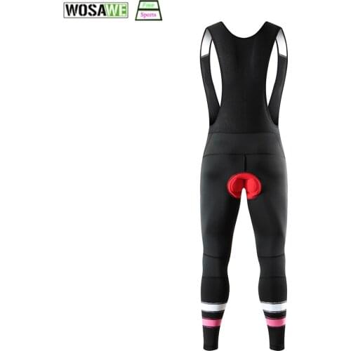 WOSAWE Cycling Tights Bib Pants 5D Gel Pad Anti-slip Men Training Summer Breathable Mountain Bike Long Pants Bicycle Tights