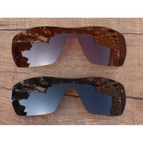 Vonxyz 2 Pieces Stealth Black & Bronze Brown Polarized Replacement Lenses for-Oakley Offshoot Frame