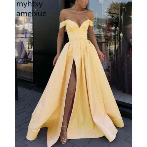 2020 New Simple Hot Sale Sweetheart Floor Length Prom Party Dresses Off The Shoulder Evening Dresse Custom Made Robe De Soiree