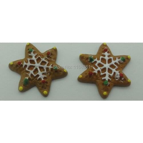 1pcs/lot resin flatback candy pentagram 21mm Cabochons Scrapbooking Hair Bow Center DIY Christmas decration C109-7