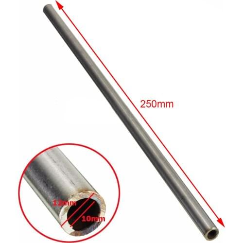 1pc Silver 304 Stainless Steel Capillary Tube 12mm OD 10mm ID 250mm Length Mayitr