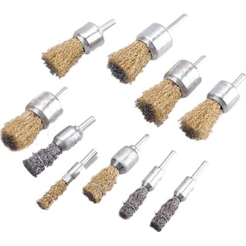 1pcs Steel Wire Wheel Brushes Professional 6mm Abrasive Head for grinding polishing rust removal Deburring Drill Grinder Tool