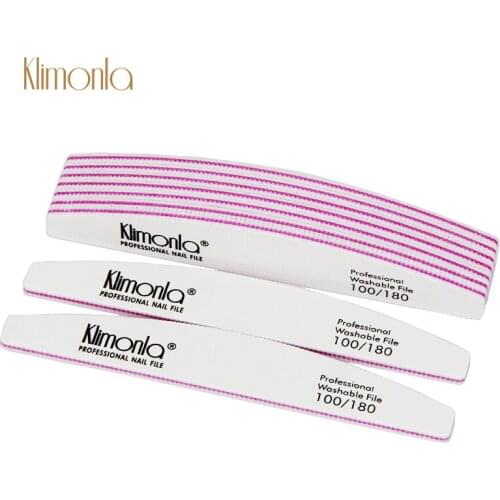 10Pcs/Lot Klimonla White Double Side Nail Files Sandpaper 100/180 Grit Fingernail Polishing UV Gel Manicure And Pedicure Tools