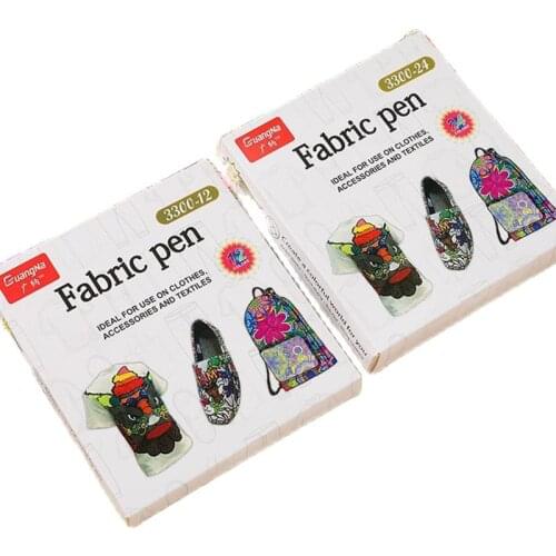 12/24Colors Fabric paint T-Shirt Brush Marker Pigment Waterproof ink Marker for Textile ideal Clothes Accessories DIY Painting