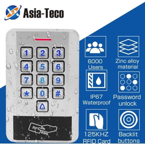 125KHZ RFID Password Keypad Access Control Backlight Waterproof IP68 Metal Case Door Standalone Access Control
