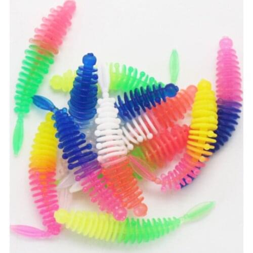 20pcs 1g5.5cm Double Color Root Fishing Soft Bait Lure Superbait Tackle Gear