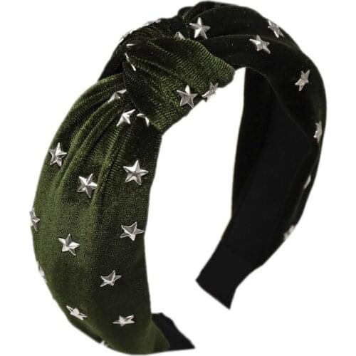 36pcs/lot DIY Simple Multi Hot Drilling Stars Velour Head Bands Tie Knot Wide HeadBands Hair Styling Tools Accessory HA1377