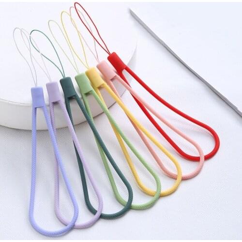 5Pcs/Lot Silicone Cellphone Lanyard For iPhone Xiaomi Phone Wrist Straps Keychain Headphone Strap USB Hanging Rope