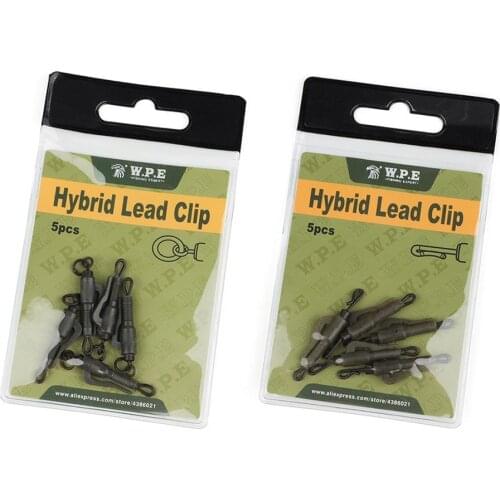 5Pcs/Pack Lead Clips & Tail Rubbers Cone Carp Hybrid Lead Clip Fishing Tackle Kit Rig Accessories Tail Accessorys