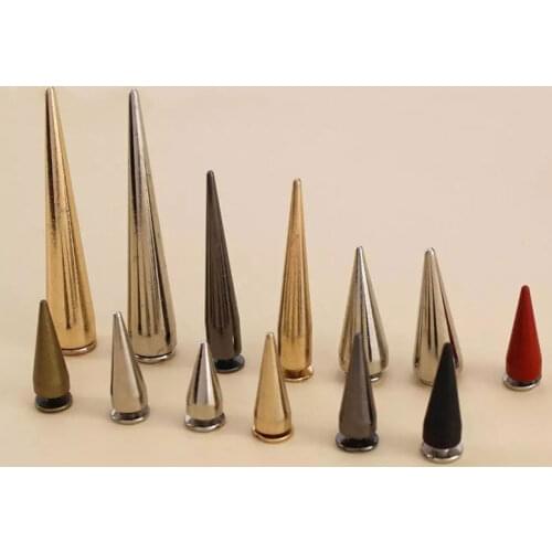 7/10mm Diameter Brass Punk Spike Garment Rivet Studs With Screws For Bracelet Bag Hat Shoe Choker Collar Leather Craft Accessory