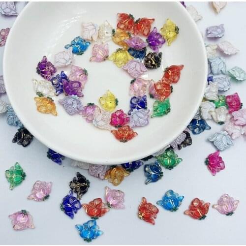 80PCS 10*13mm 3D Rhinestone DIY Gems Charming Rose Flower Jewelry Design wedding Decorative Accessories -E42