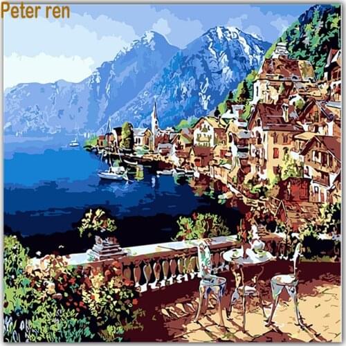 Peter ren Diy Diamond painting cross stitch landscape Full Square & Round diamond mosaic Diamond embroidery Yamashita cabin
