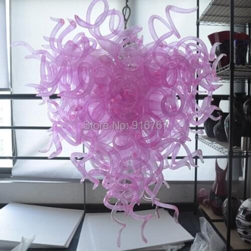 Free Shipping Heart Shaped Bedroom Light Pink Glass Chandelier