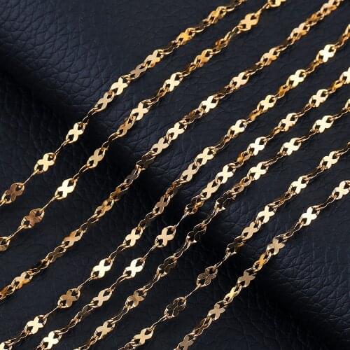 2M Lot Stainless Steel Gold Infinite Symbol Chains Body Waist Chain for Necklace DIY Jewelry Making Supplies Items Wholesale