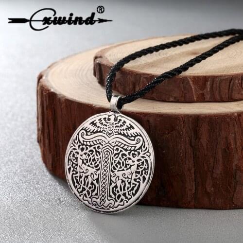 Cxwind Retro Double Deer Pendants Tree of Life World Tree Pendant irminsul Viking Animal Deer Pendant Necklace Rope Jewelry