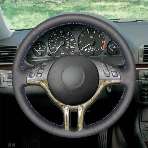 DIY Anti-Slip Wear-Resistant Steering Wheel Cover For BMW E46 318i 325i 330ci E39 X5 E53 Z3 3 Series Car Interior Decoration