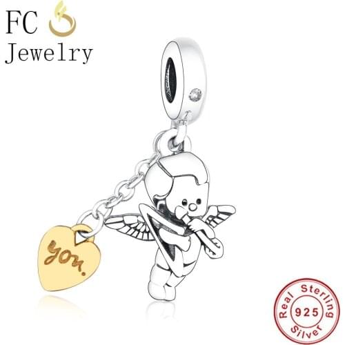 FC Jewelry Fit Original Brand Charm Bracelet Pulsera 925 Silver Cupid & You Beads Pendant For Making Berloque 2019 New Arrival