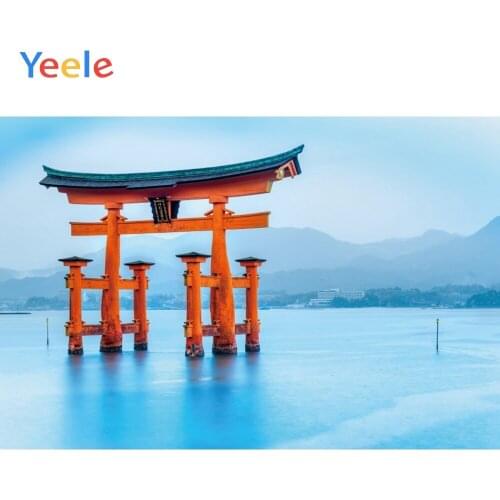 Yeele Landscape Portrait Ancient Wood Red Torii Sea Photography Backdrop Personalized Photographic Backgrounds For Photo Studio