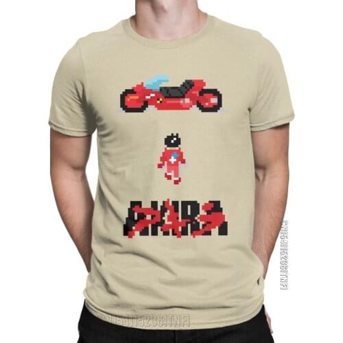 Funny Pixel Art Neo Tokyo AKIRA T-Shirt Men Round Neck Cotton T Shirts 8 Bit Classic Short Sleeve Tees Big Size Tops