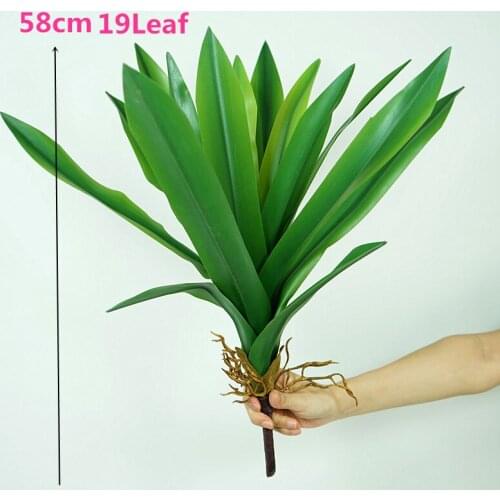 58CM 19Leaf Artificial Large Orchid Grass Bunch Green Plastic Plants Fake Green Branches DIY Crafts Park Hotel Home Decor Props