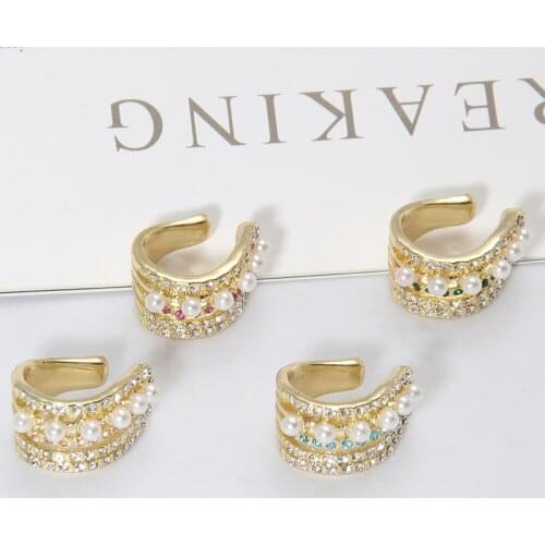New Zircon Crystal Ear Cuff Stackable Ear Clips No Pierced Cartilage Earring for Women Earcuffs