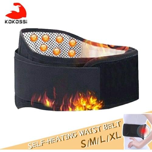 KoKossi Adjustable Tourmaline Self-heating Magnetic Therapy Waist Support Belt Lumbar Back Waist Support Brace Double Banded