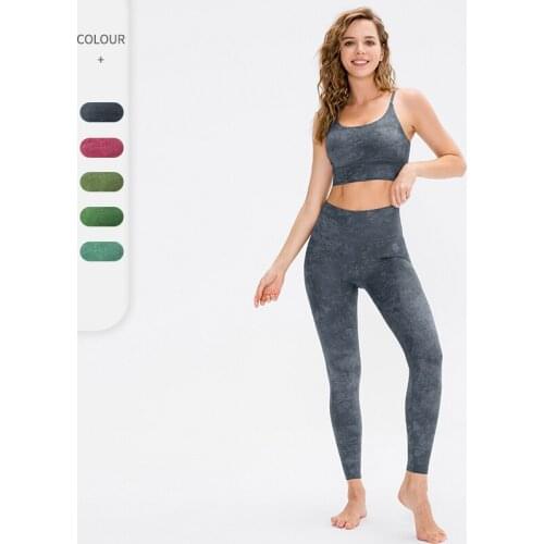 Womens Yoga Tracksuit Seamless High Waist Leggings Gym Workout Bras 2 PCS Sets Sling Sexy Sports Bra Workout Running Sportswear