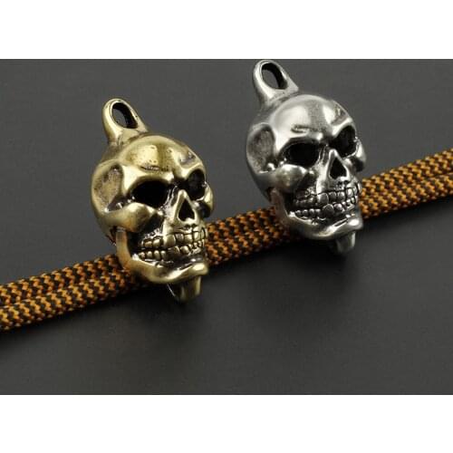 Brass Knife Beads Jaw Skull Paracord Bracelet Accessories DIY Movable Chin Paracord Bead