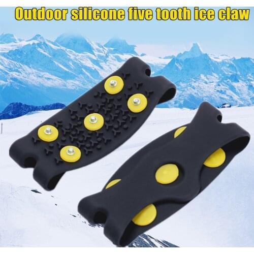 Ice Cleats Tractions Cleats Ice Grip Snow Grippers Anti Slip for Shoes Boots Rubber Spikes Crampons with 5 Steel Studs SAL