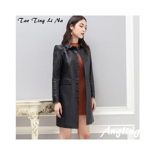 Top brand Women Spring 2020 Genuine Real Sheep Leather Jacket W19 high quality