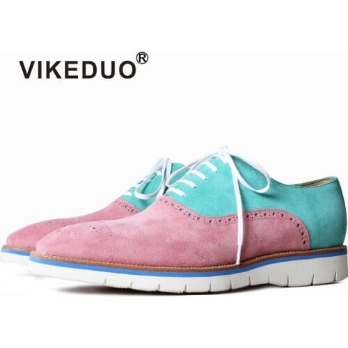 VIKEDUO Stylish Mens Sneakers Patchwork Cow Suede Leather Shoe For Men Brogues Driving Footwear Wedding Office Zapato de Hombre